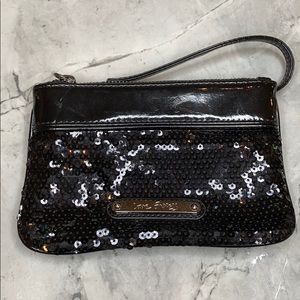 Black sequined wristlet